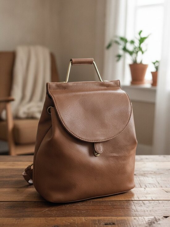 Antik Kraft Handbags - Antik Kraft Vegan Leather Backpack purse with Leopard print inside